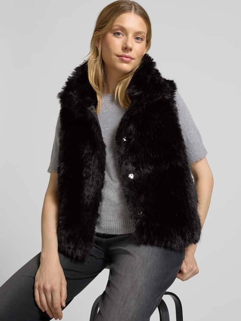 Amber & June Gilet met imitatiebont