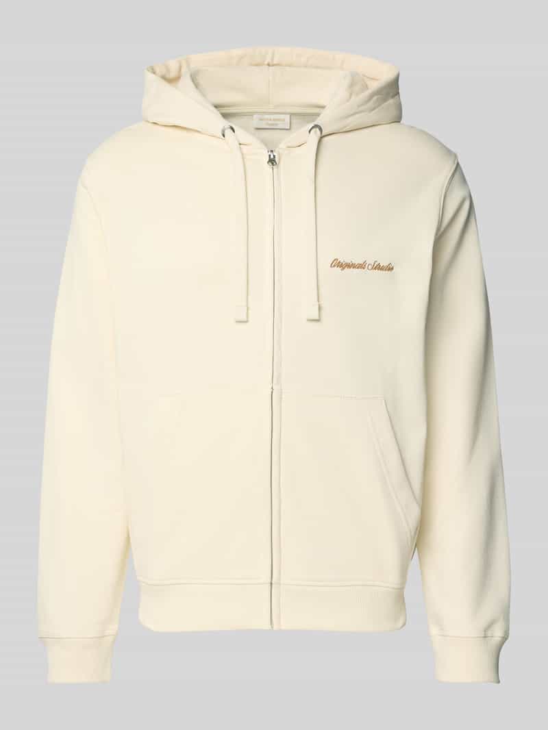 jack & jones Sweatjack met kangoeroezak en ritssluiting