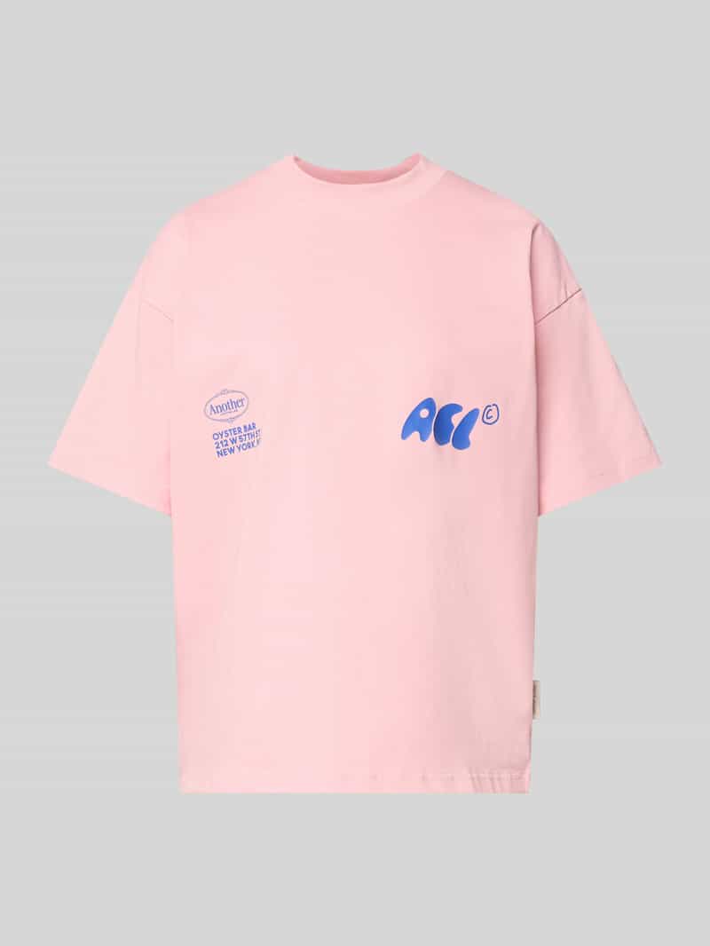 ANOTHER COTTON LAB Oversized T-shirt met labelprint model 'Oyster and Champagne'