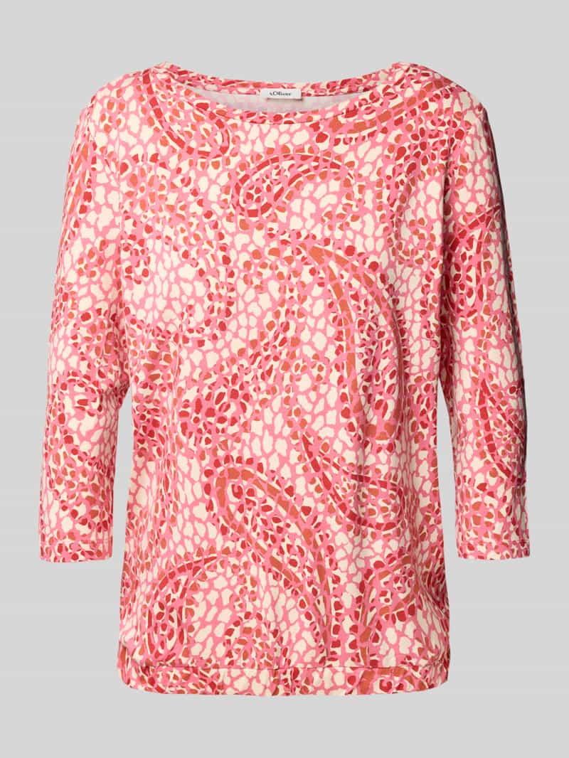 Relaxed fit 3/4-shirt van viscose-stretch