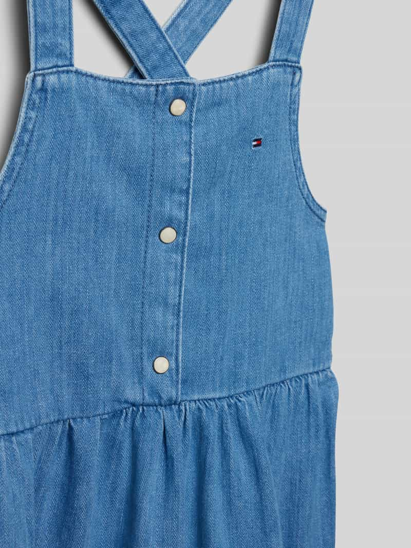 Tommy Hilfiger Teens Jeansjurk in laagjeslook met labelstitching