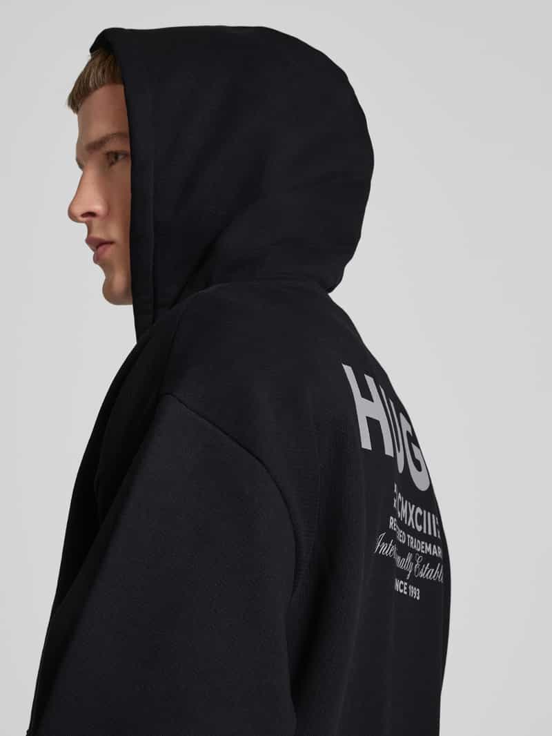 Hugo Blue Sweatjack met labelprint model 'Nardimez'