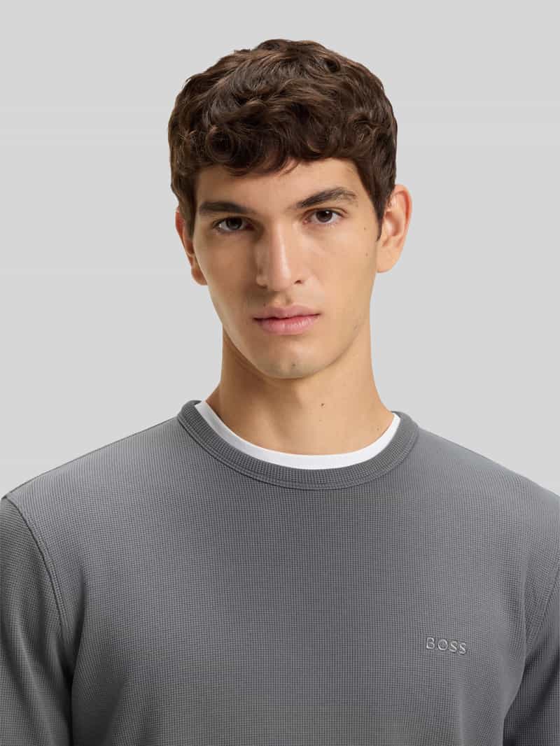 Boss Orange Regular fit shirt met lange mouwen en wafelstructuur model 'TEMPESTO'