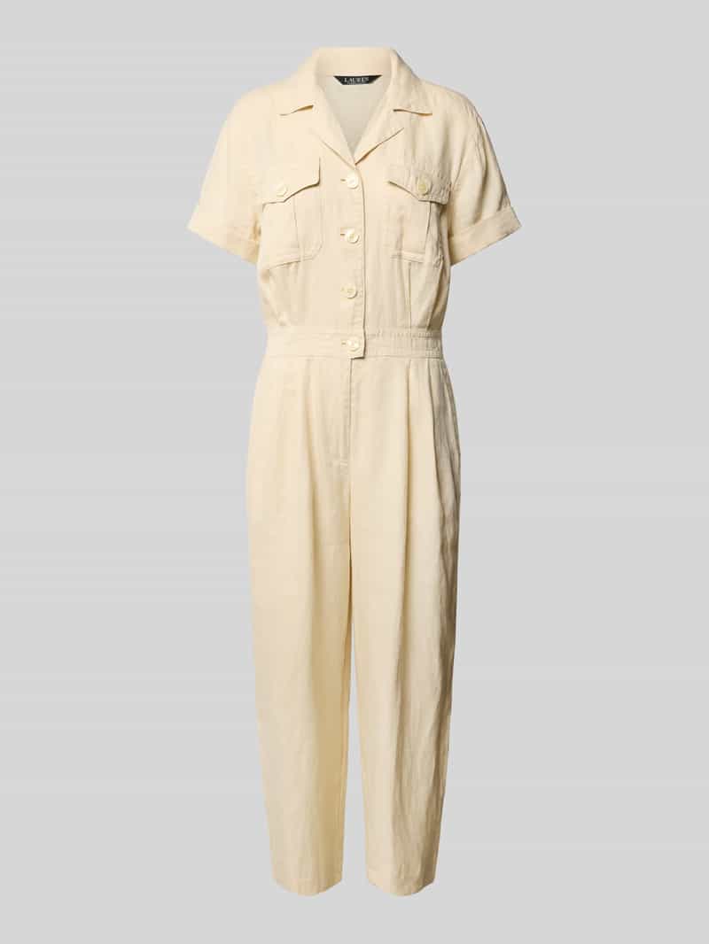Lauren Ralph Lauren Jumpsuit van linnen met reverskraag model 'FABRICIA'