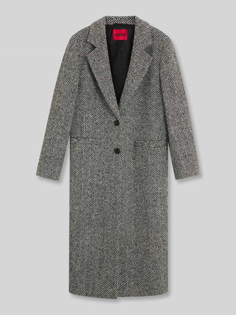 relaxed fit lange jas van wolmix model 'Mojeni'