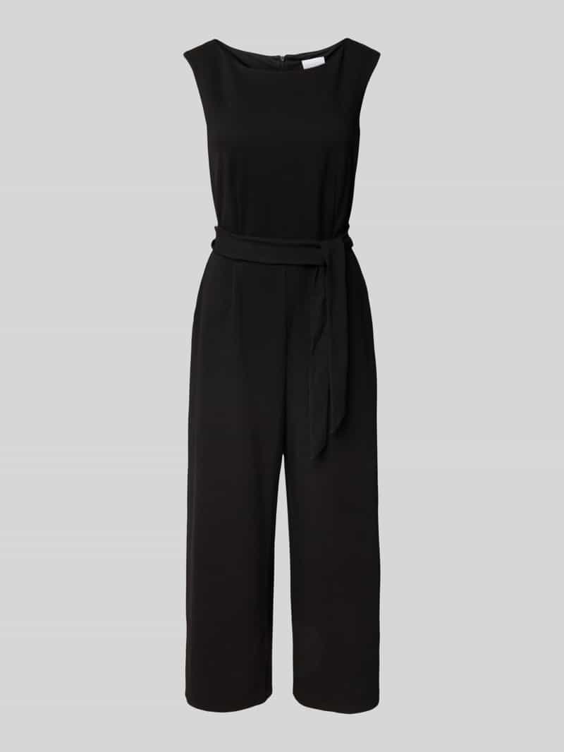 Jake*s Collection Jumpsuit met strikceintuur en ronde hals