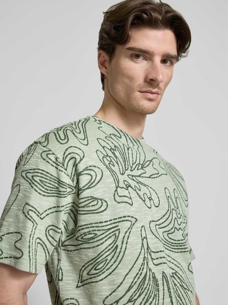 MCNEAL T-shirt met geribde ronde hals