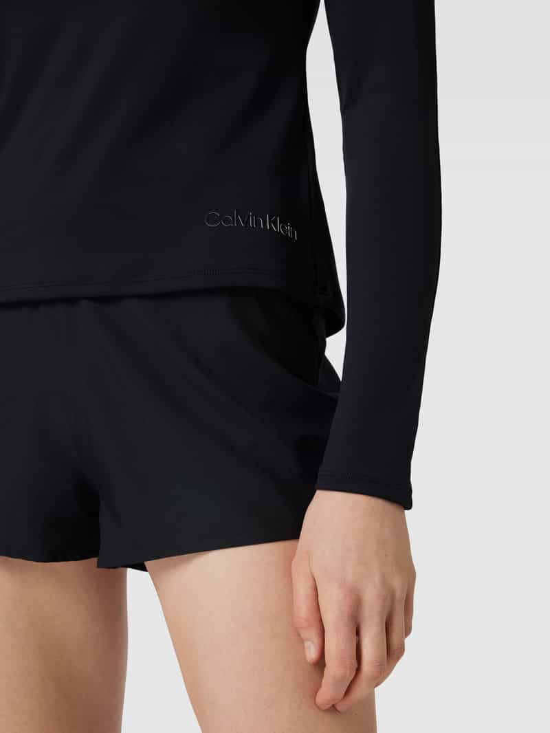 Calvin Klein Performance Shirt met lange mouwen opstaande kraag en ritssluiting