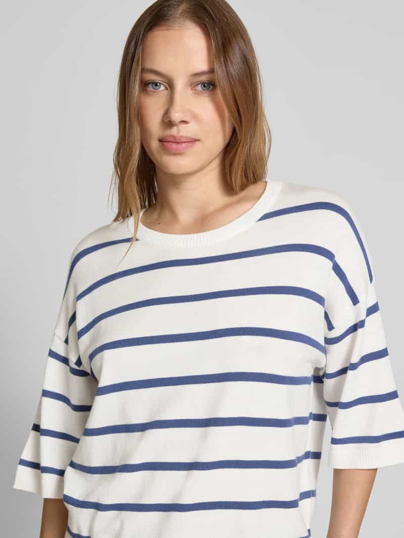 MSCH Copenhagen Gebreid shirt met extra brede schouders en ronde hals
