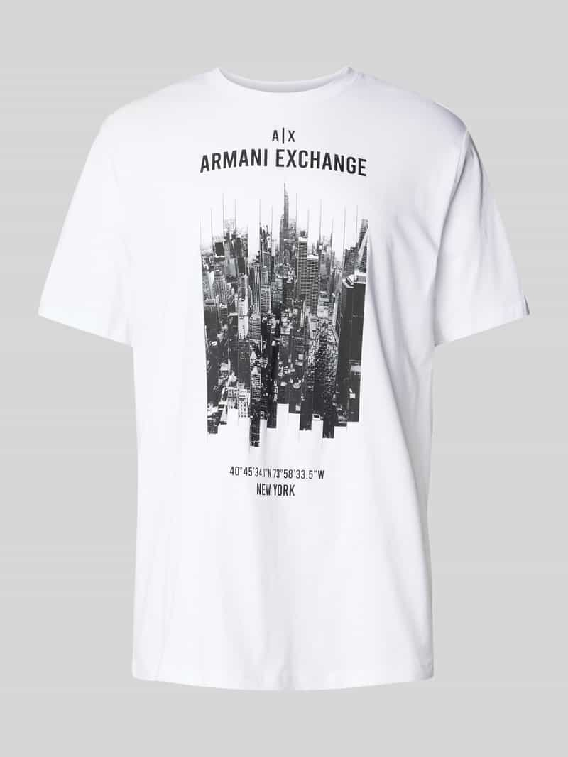 Armani Exchange T-shirt met label- en motiefprint