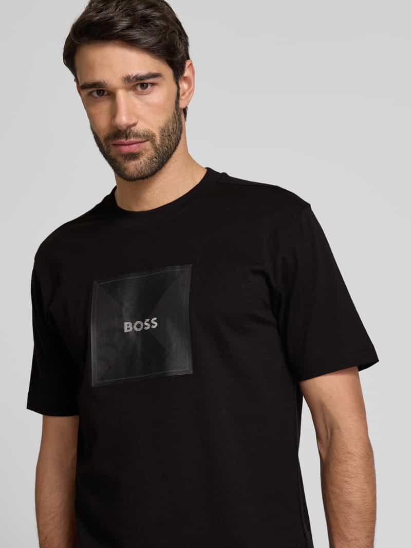 BOSS Green T-shirt met labelprint