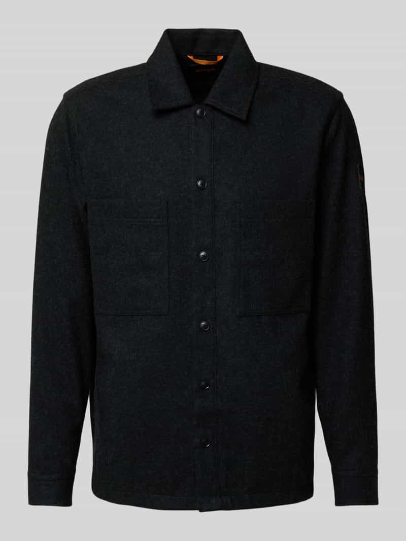 Boss Orange Loose fit vrijetijdsoverhemd met wol model 'LOCKY'