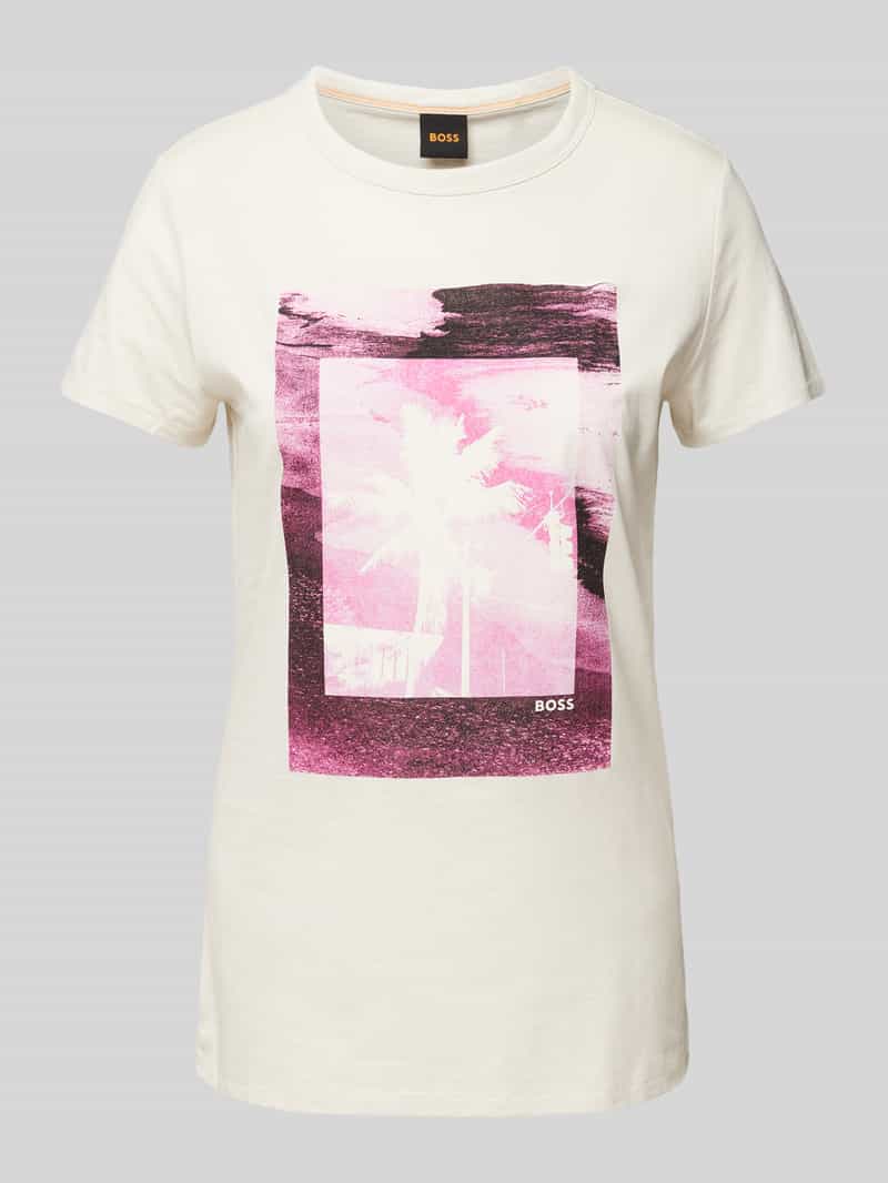 Boss Orange T-shirt met motiefprint model 'Elogo'
