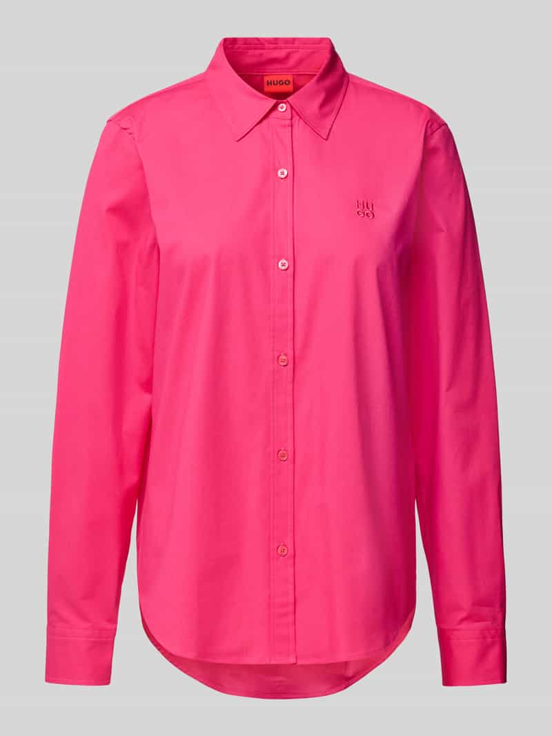 HUGO Regular fit overhemdblouse met labelstitching model 'THE ESSENTIAL'
