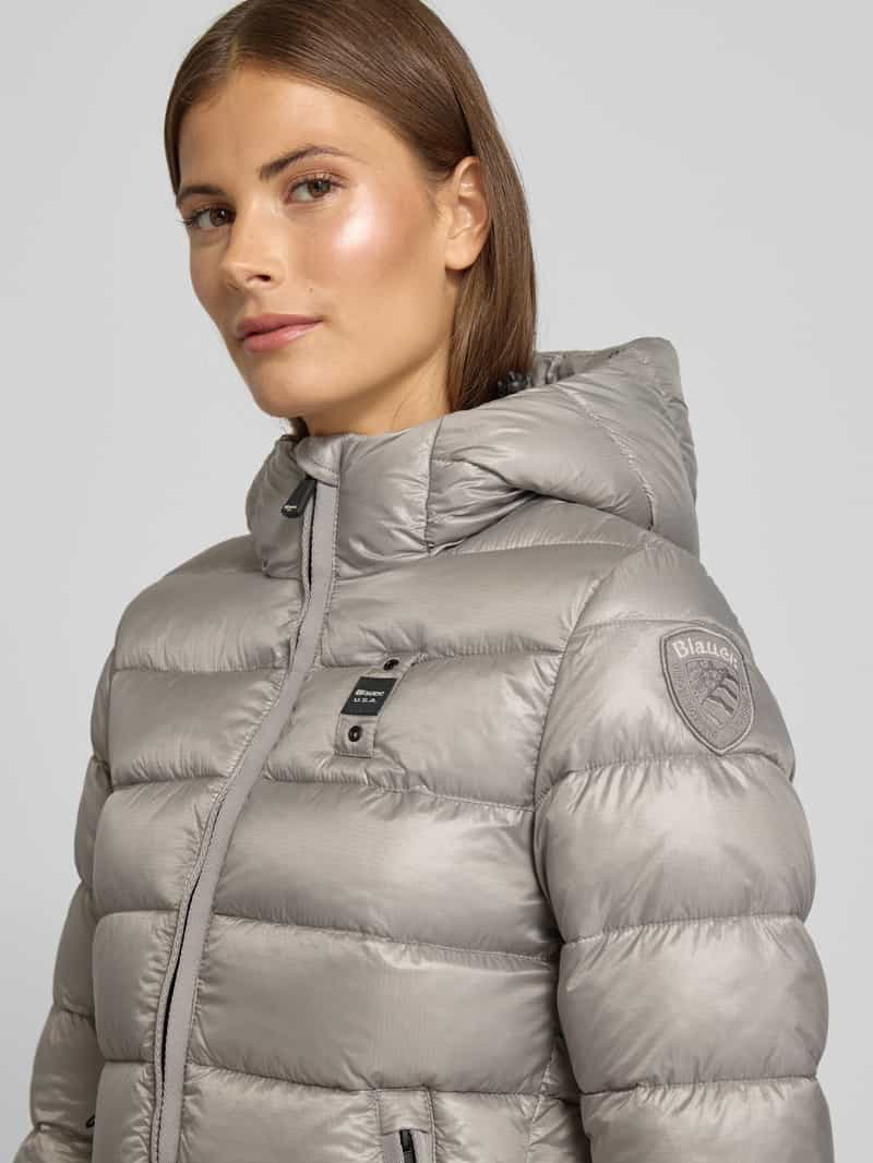 Blauer Usa Gewatteerde lange jas met Sorona -vulling model 'Adelaide'