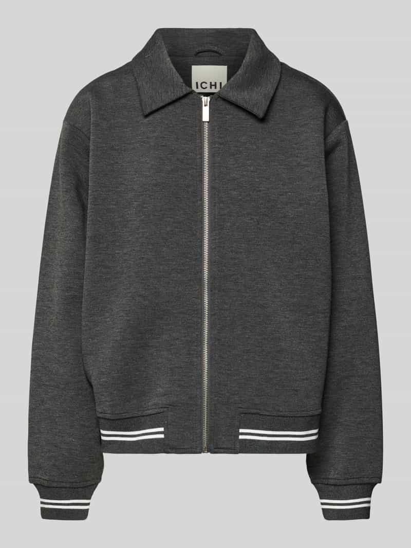 Ichi Regular fit blazer met platte kraag en ritssluiting