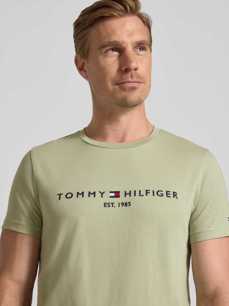 Tommy Hilfiger Slim fit T-shirt van puur katoen