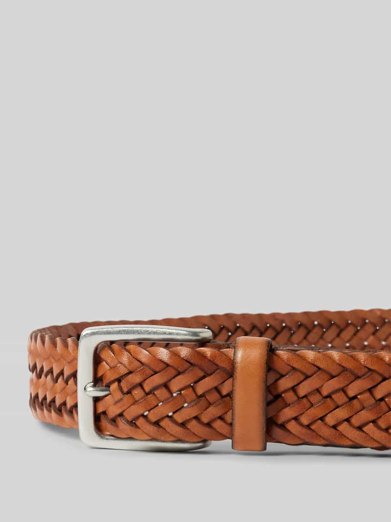 Monti Leren riem in gevlochten look model 'ALBANY'