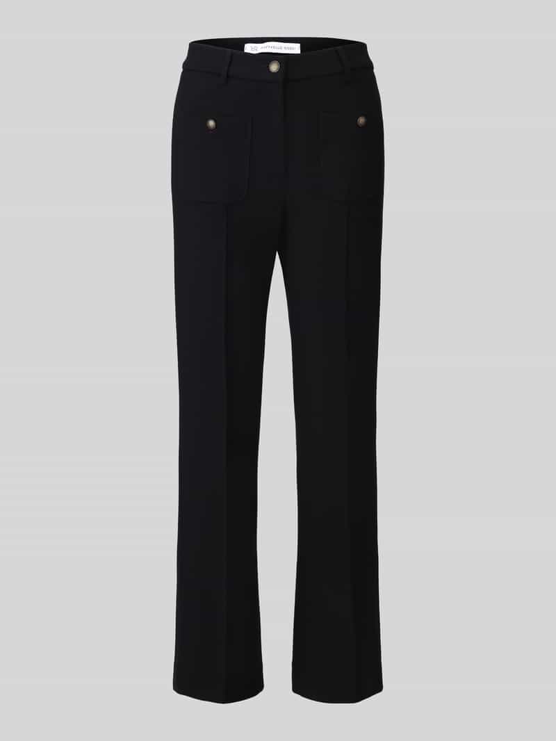 Raffaello Rossi Regular Fit Barrel Leg Hose aus Viskose-Mix Modell 'Miley Buttons' in Black, Größe 32 211498832