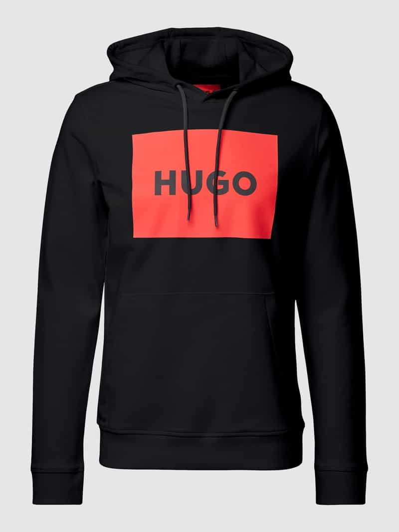 HUGO Hoodie met labelprint, model 'Duratschi'