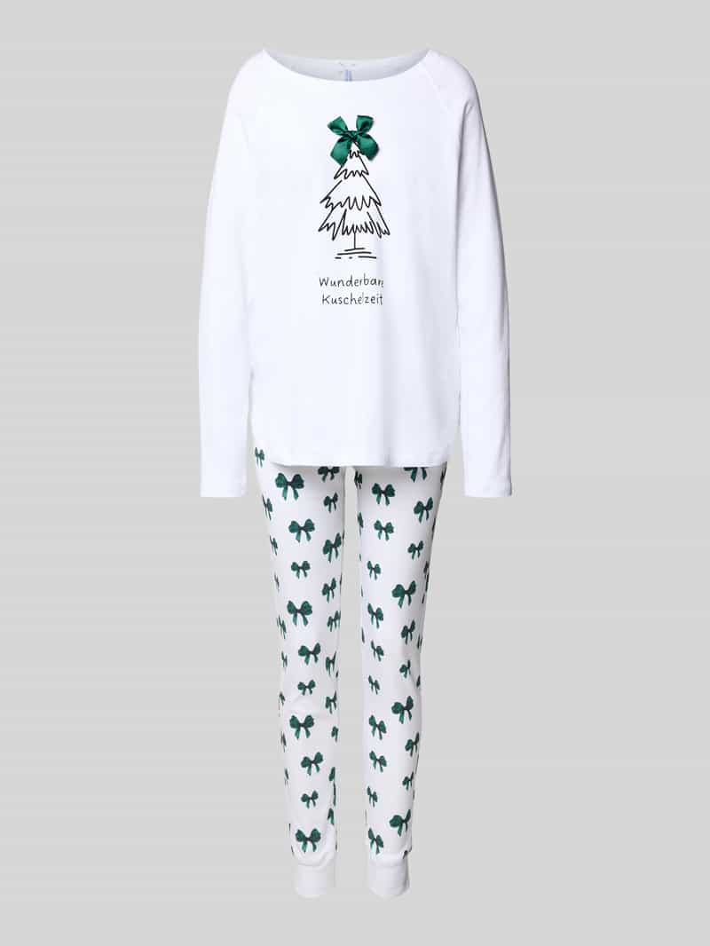 LOUIS & LOUISA Regular fit pyjama met sierstrik model 'Kuschelig'