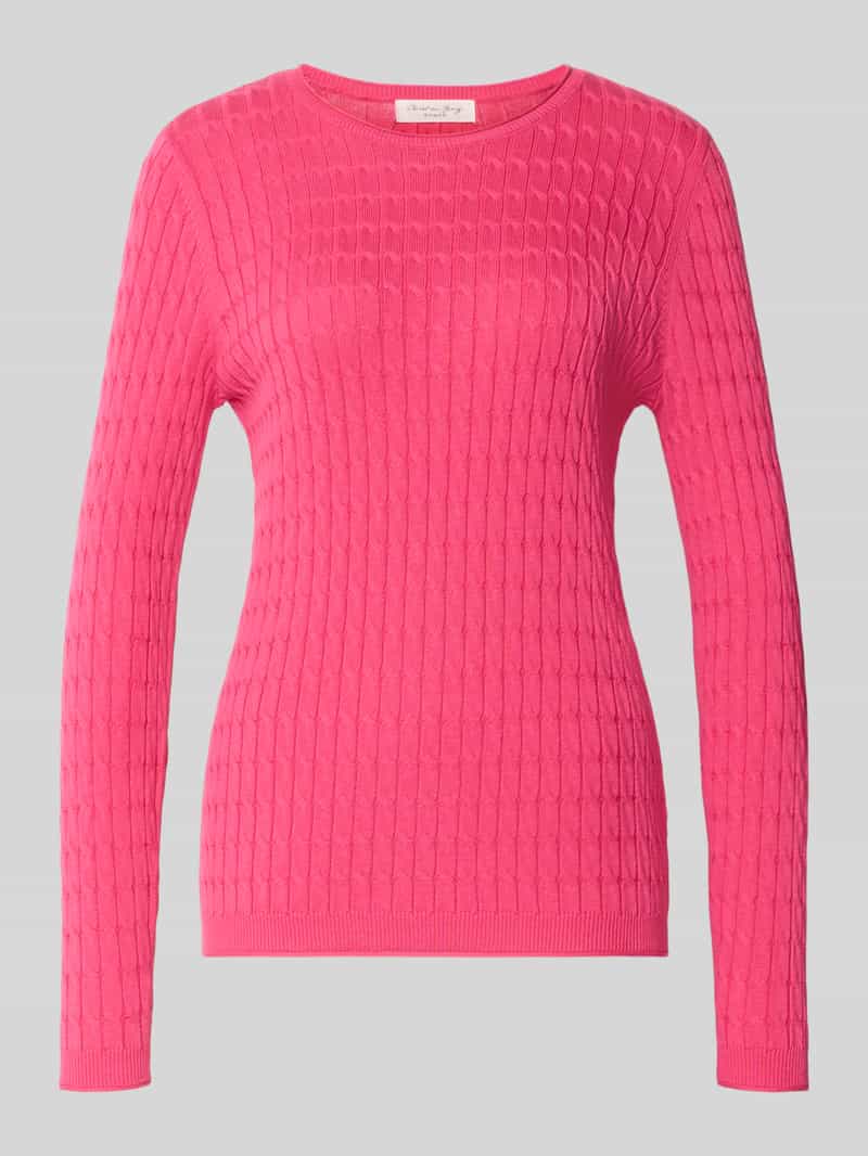 Christian Berg Woman Slim gebreide pullover met kabelpatroon