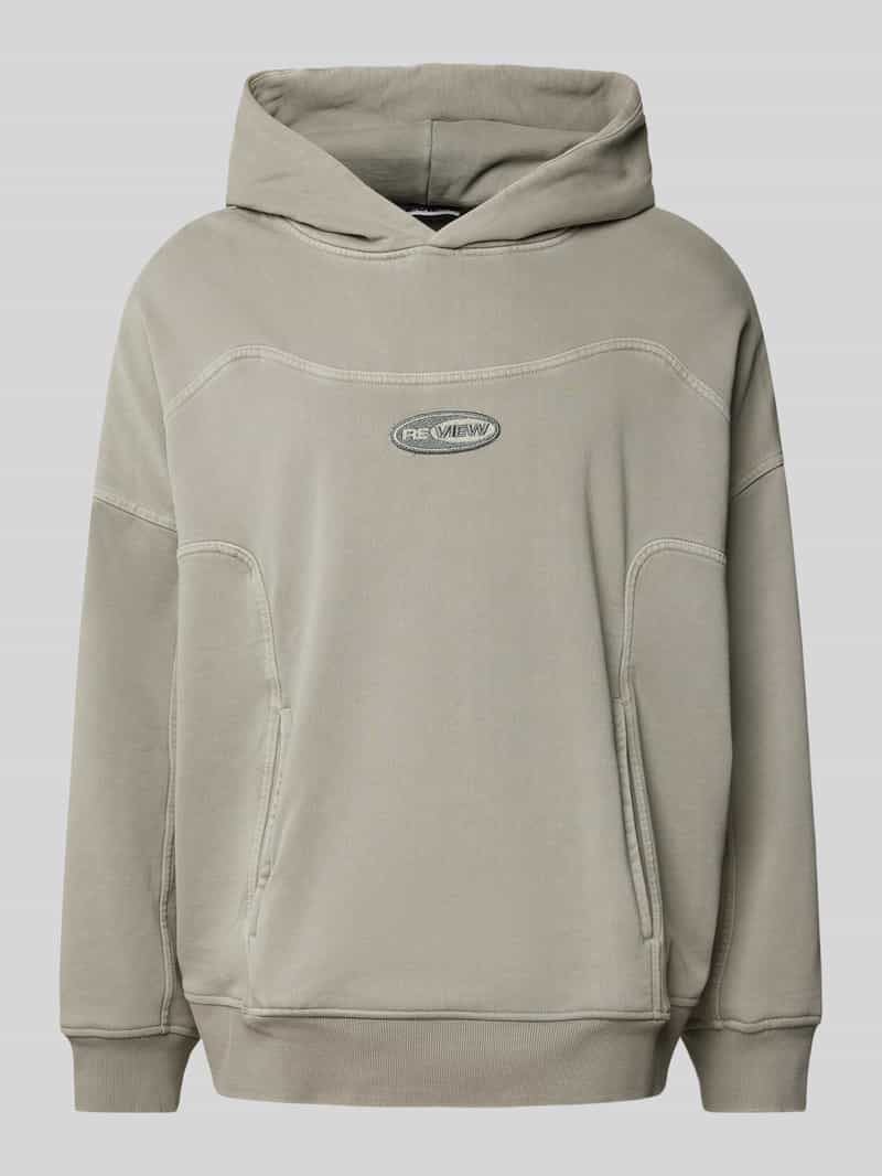 REVIEW Hoodie met labelbadge