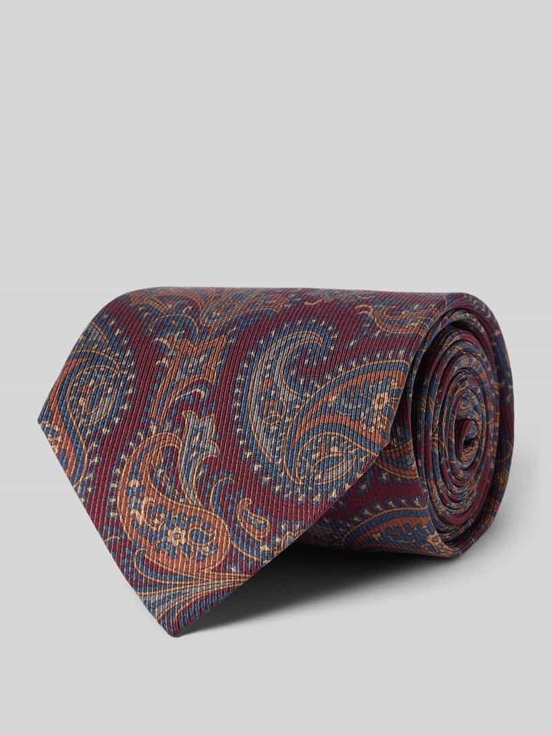 J.Ploenes Zijden stropdas met logopatch (8 5 cm)