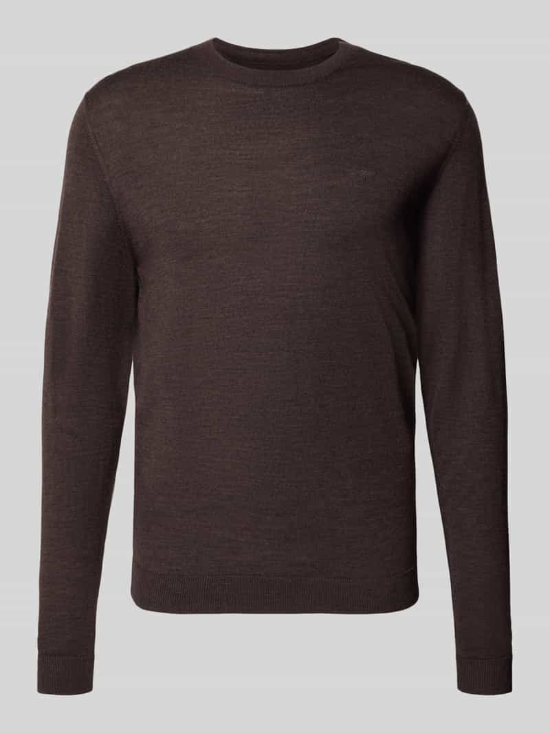 FYNCH-HATTON Gebreide pullover van wol met ronde hals