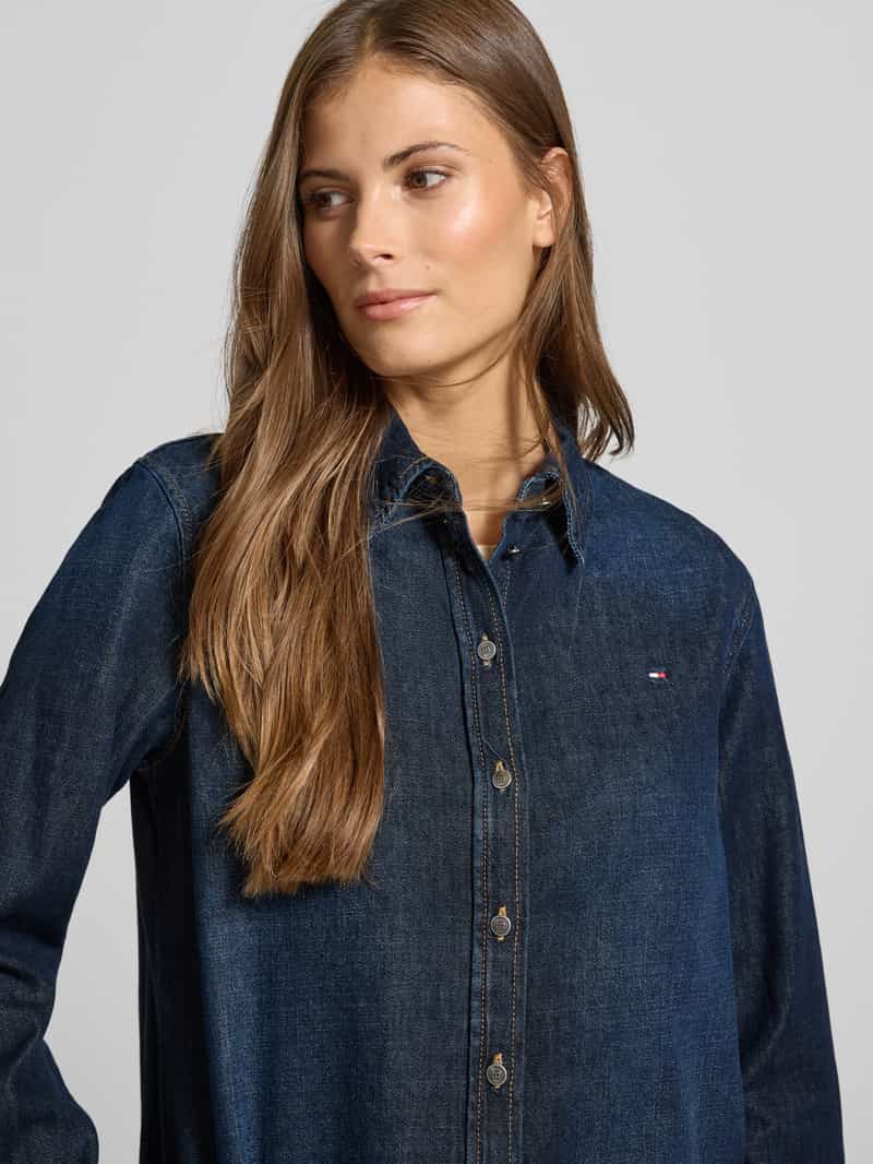 Tommy Hilfiger Regular fit denim overhemdblouse van een mix van katoen en lyocell model 'MILO'