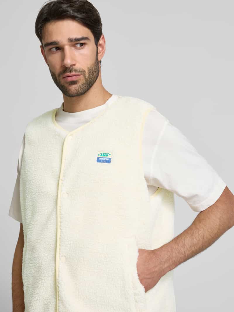 American vintage Bodywarmer van teddybont met labelpatch model 'HOKTOWN'