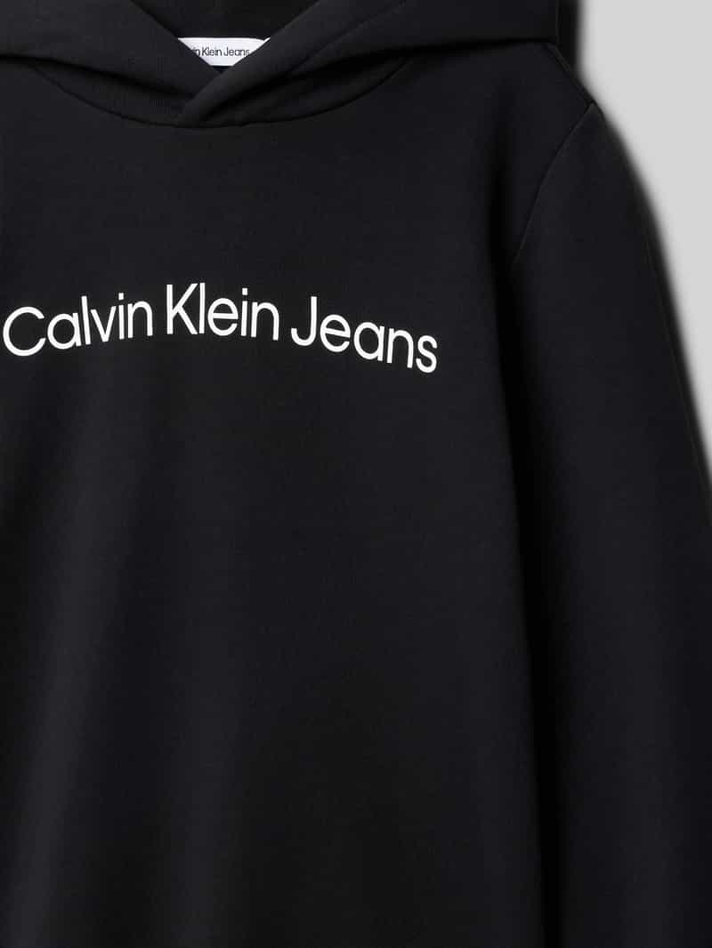 Calvin Klein Jeans Hoodie met labelprint model 'SWIRL'