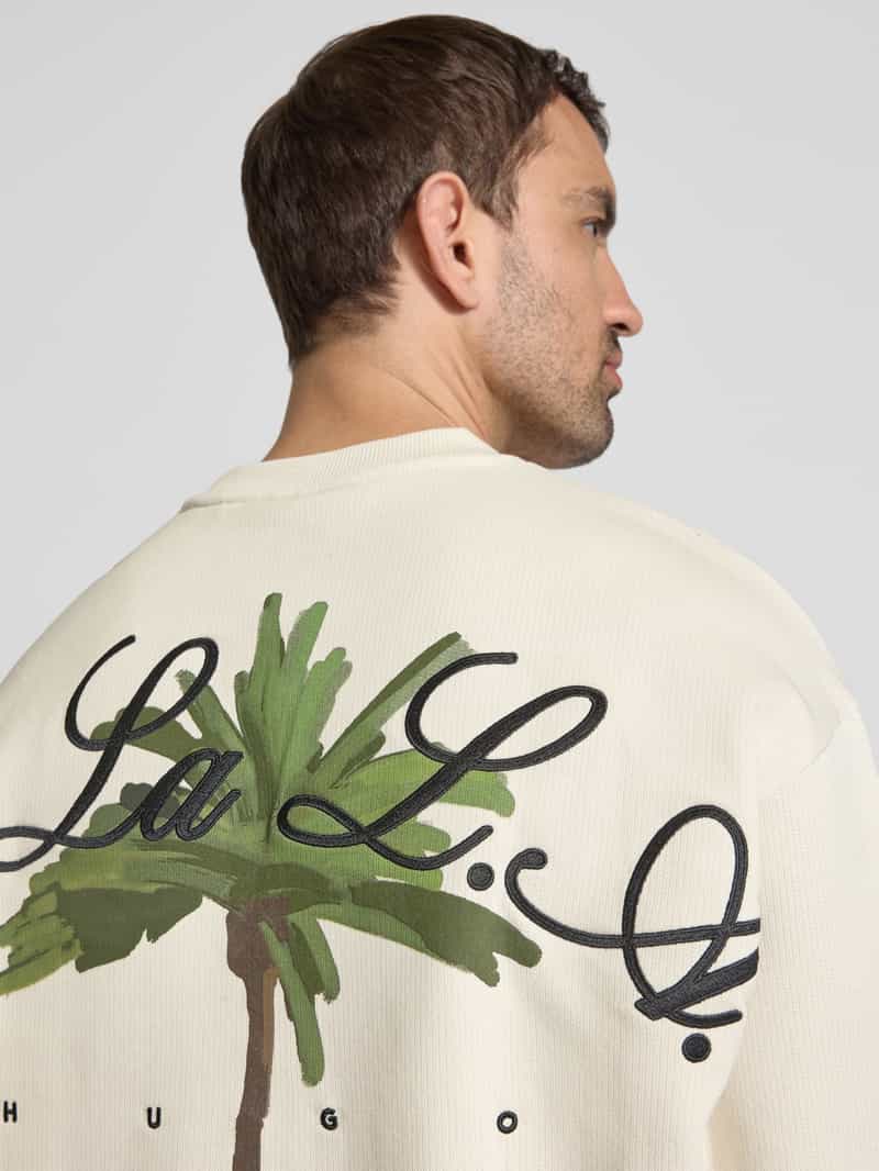 HUGO Sweatshirt met labelstitching model 'Dutap'