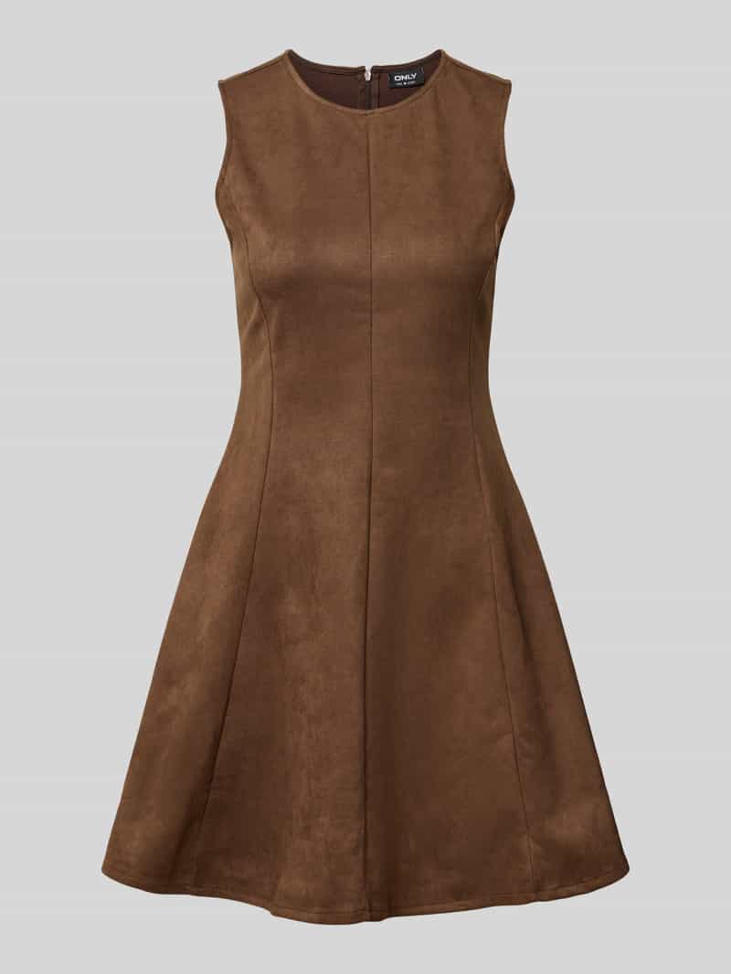 ONLY Tailliertes Freizeitkleid mit verdecktem Reißverschluss Modell 'RINEA' in Dunkelbraun, Größe XL 2115116XL