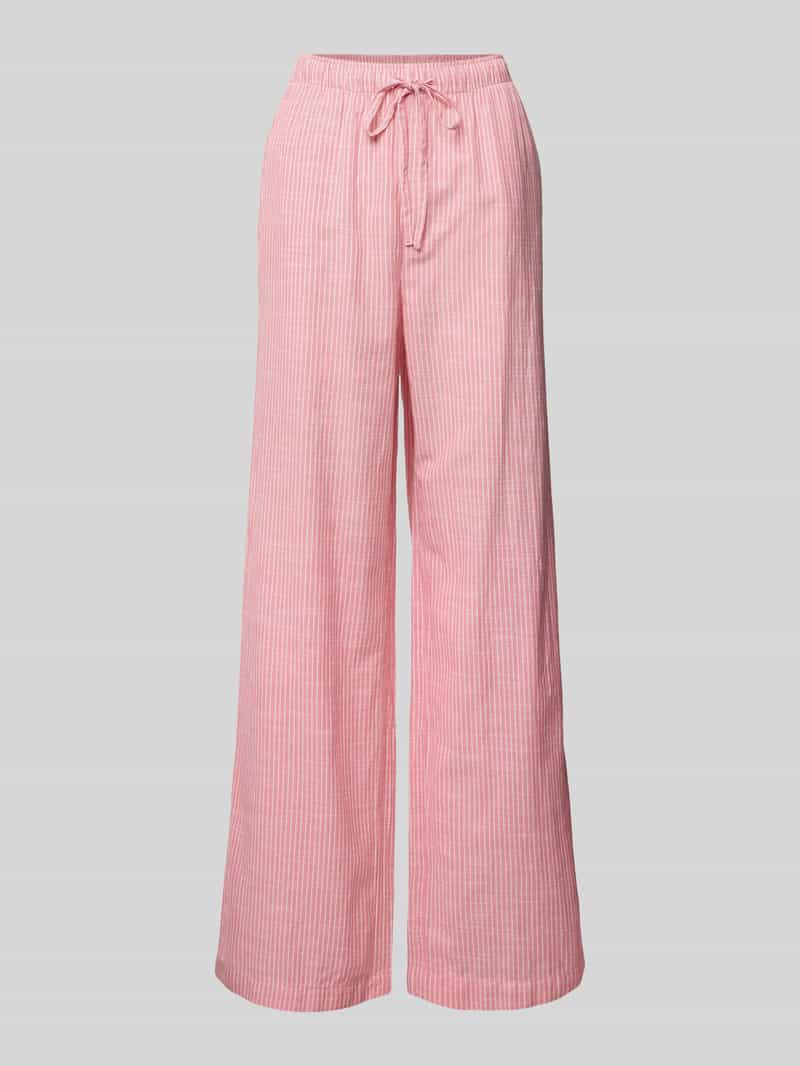 Pieces Wide leg broek van een mix van katoen en linnen model 'APIA'