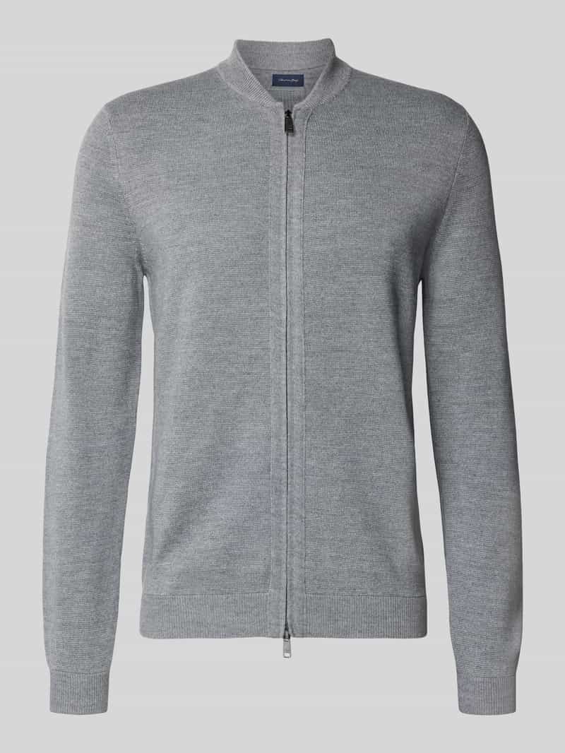 Christian Berg Men Slim fit gebreid jack met opstaande kraag