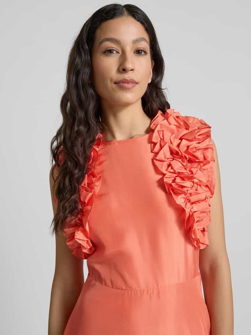 Essentiel Antwerp Midi-jurk van viscose met ruches model 'Hexico'