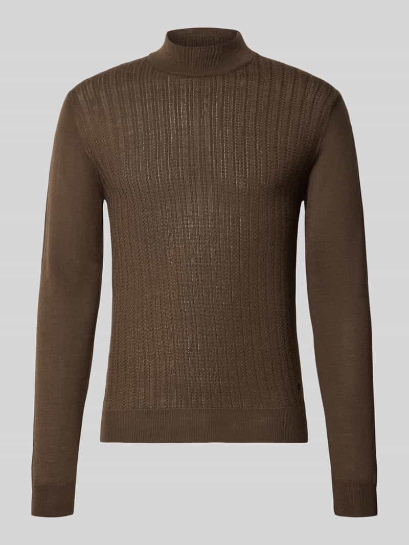 Manuel Ritz Pullover van wol met structuurbreisel