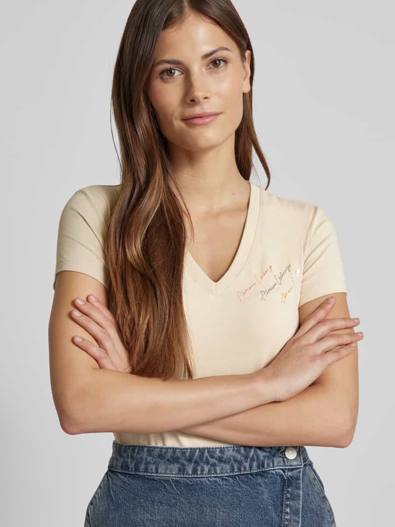 Armani Exchange T-shirt met label met siersteentjes