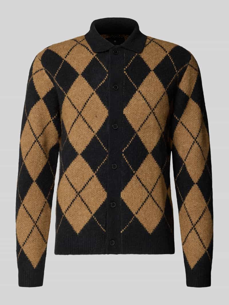 JACK & JONES Premium Slim fit gebreid jack met wol model 'Simon'