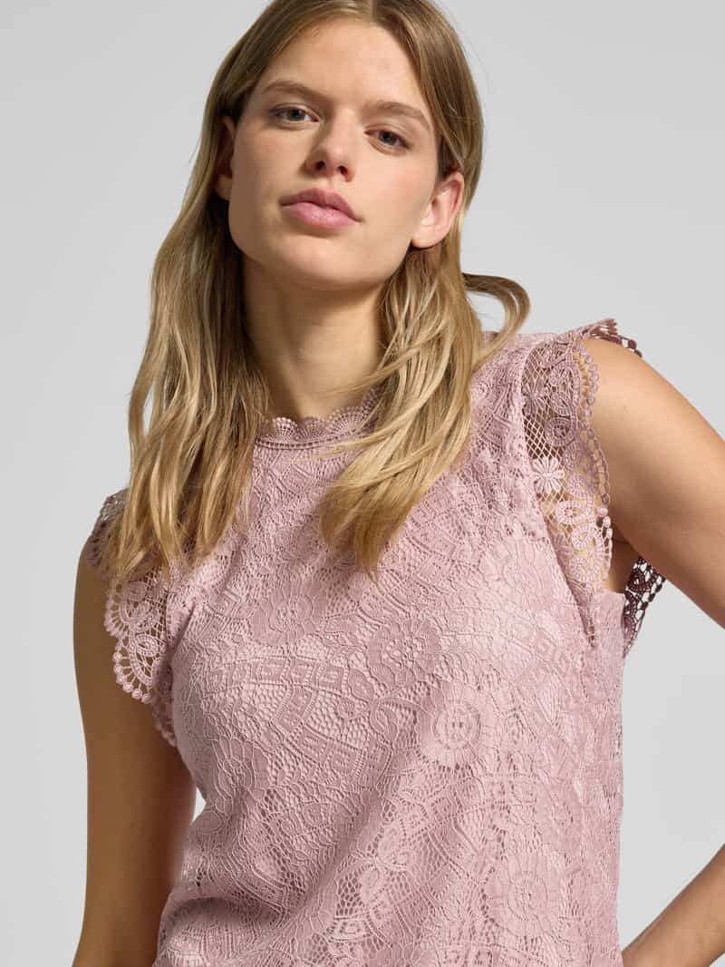 Pieces Regular fit top met kant model 'COLLINE'