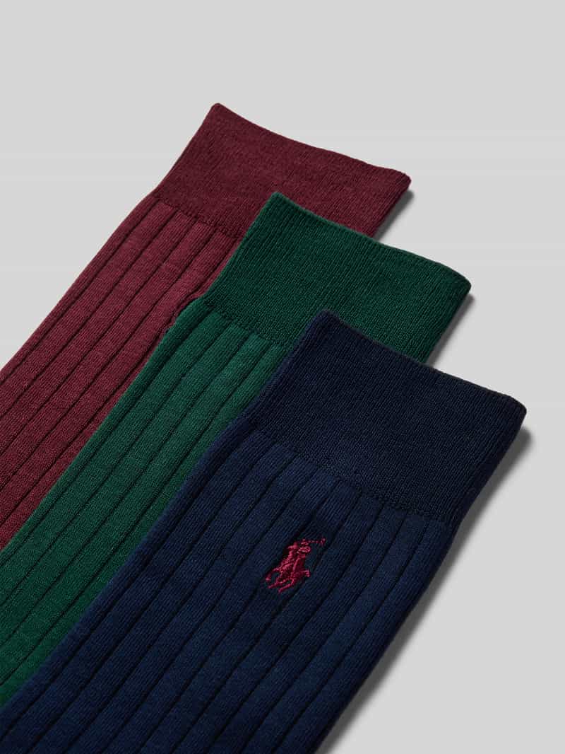 Polo Ralph Lauren Underwear Sokken met labelstitching in een set van 3 paar