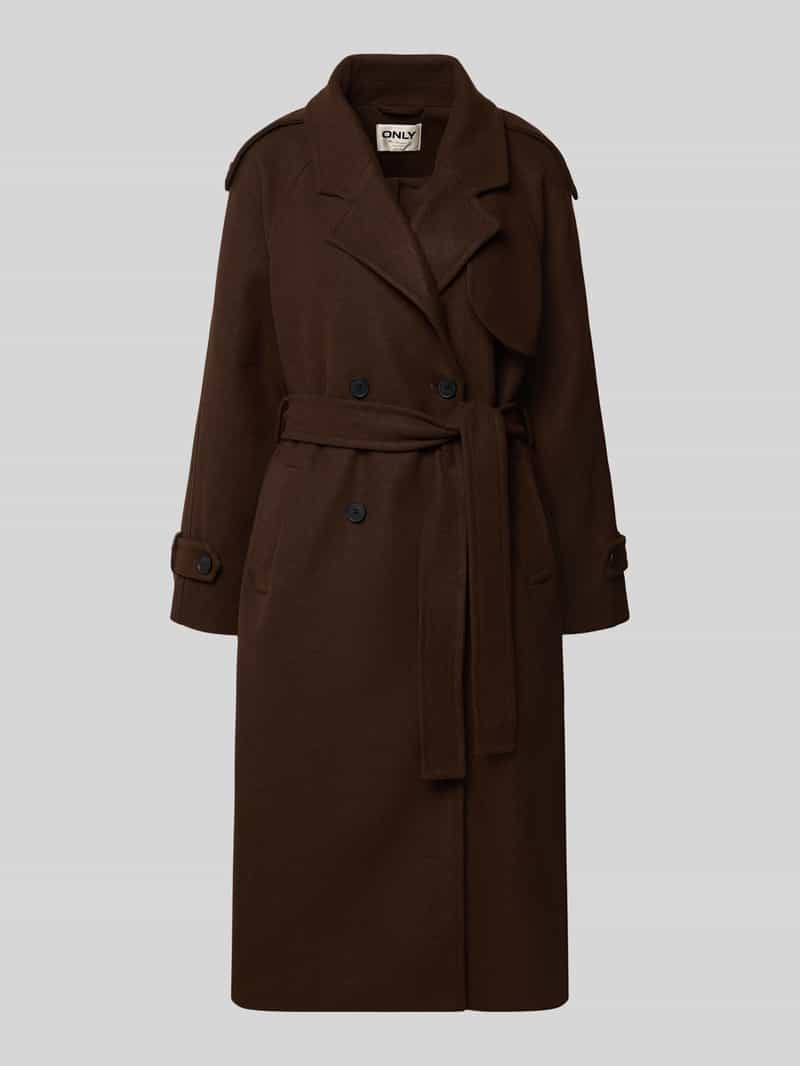 Only Regular fit lange jas met reverskraag model 'DEAR-TRILLION'