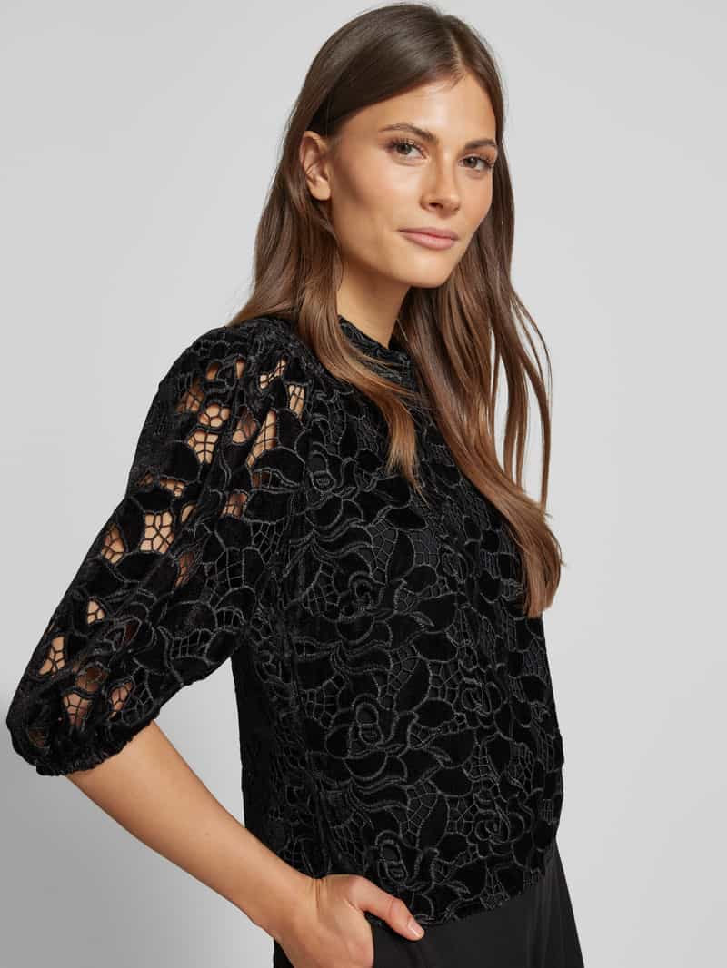 Jake*s Collection Slim fit blouse met gehaakt kant