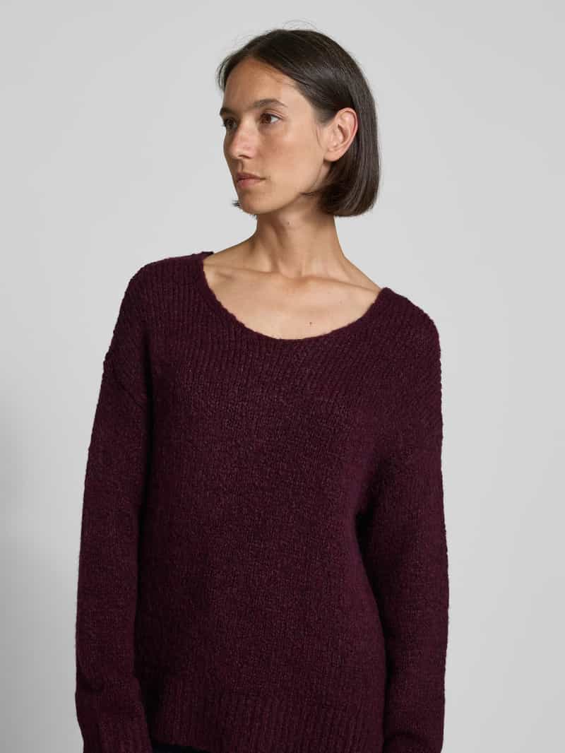 milano italy Loose fit gebreide pullover met mix van wol en alpaca