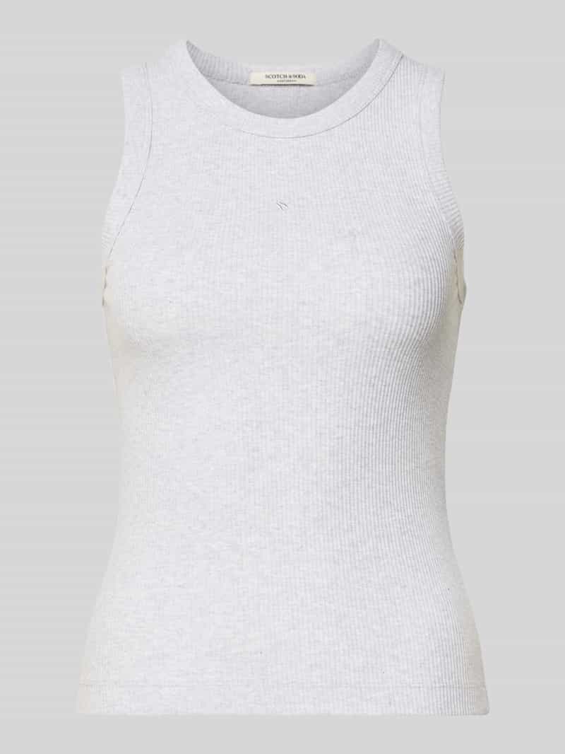 Scotch & Soda Tanktop in riblook met ronde hals