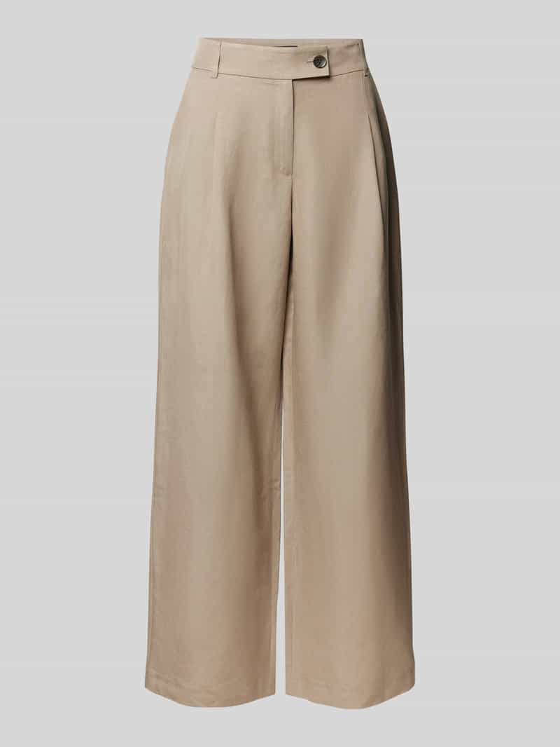 s.Oliver BLACK LABEL Relaxed fit wijde broek van een mix van viscose en linnen