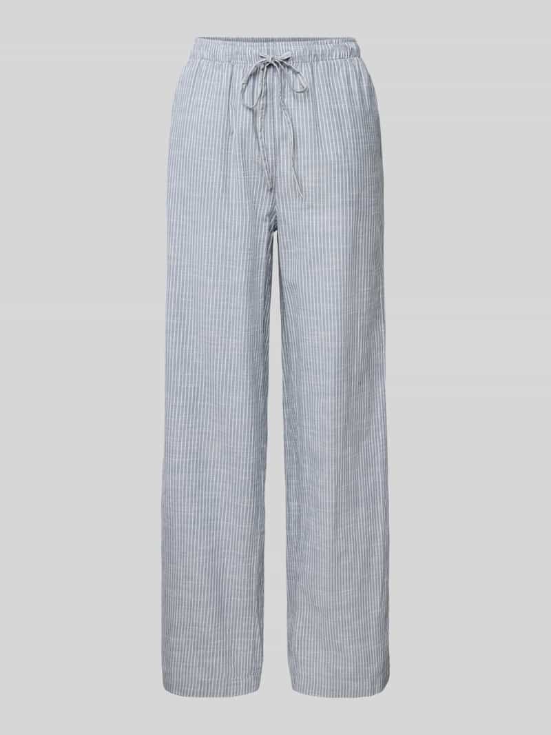 Pieces Wide leg broek van een mix van katoen en linnen model 'APIA'