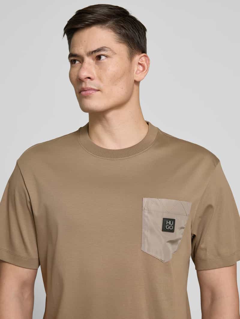 HUGO T-shirt met labelpatch