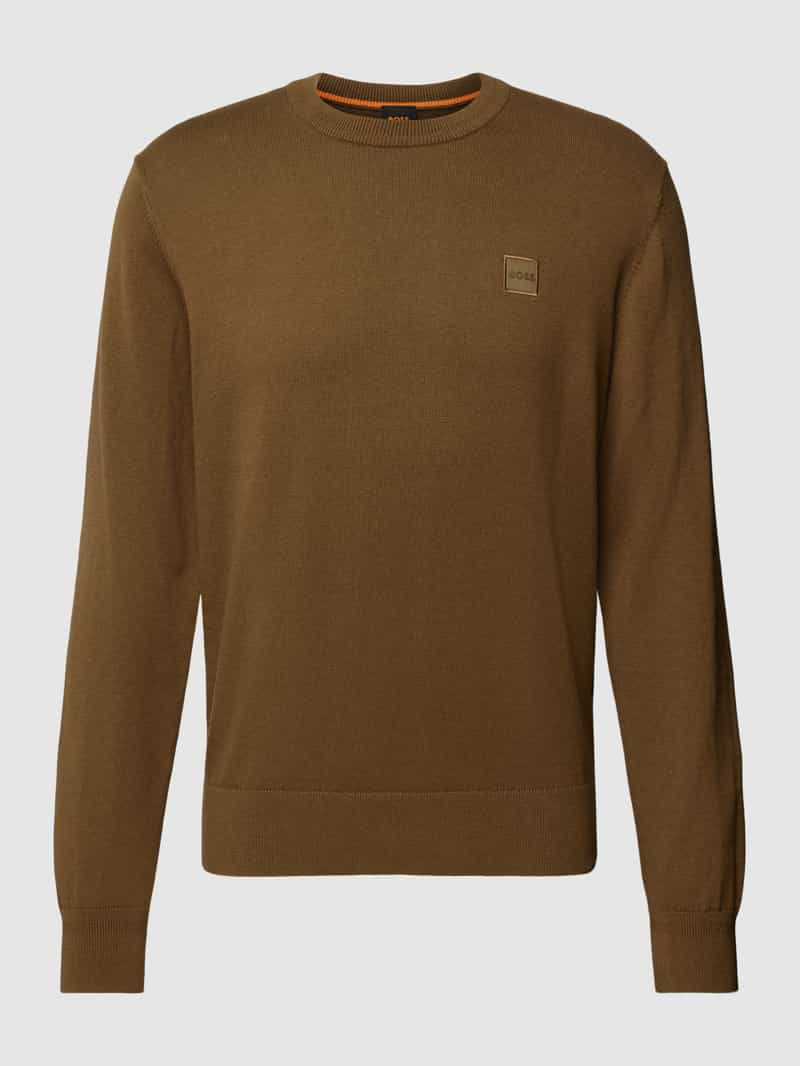 Boss Orange Gebreide pullover met labelpatch model 'Kanovano'